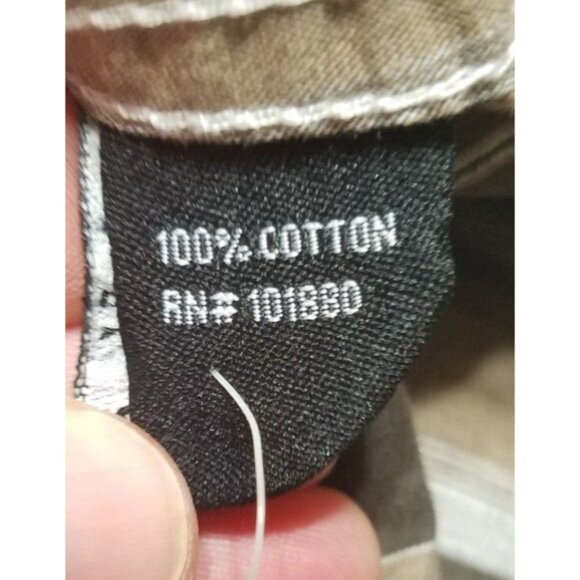 Various Artists Long Sleeve Front Snap Brown Plaid Western Shirt Mens M Slim Fit - Picture 7 of 15